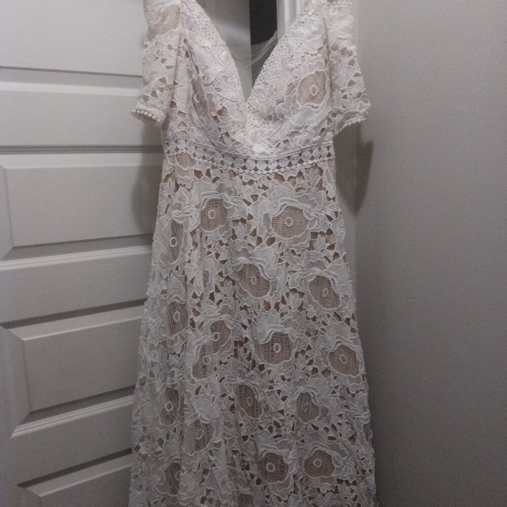 A Line Greek Lace Wedding Dress